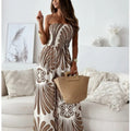 Women's Maxi Dress - Strapless Bandeau - Lightweight Fabric - Elegant Flowing Fit