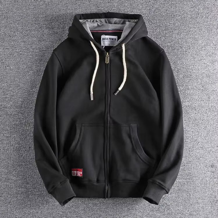 Oscar Cotton Zip-Up Hoodie | Relaxed Fit Hooded Hoodie