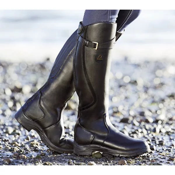 Women's Leather Boots – Knee-High – Waterproof – Buckle – Non-Slip Outsole