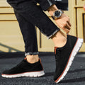 Men's Sneakers – Breathable Knit – Flexible Lightweight Sole – Lace Closure