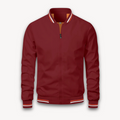 Men's Bomber Jacket – Lightweight – Relaxed Fit – Ribbed Edges with Stripes – Zipper