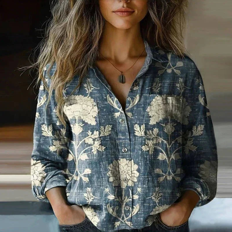 Veronica Cotton Button-Down Shirt | Relaxed Fit Collared Shirt