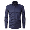 Men's Shirt – Slim Fit – Breathable Stretch Fabric – Non-Iron – Button Closure