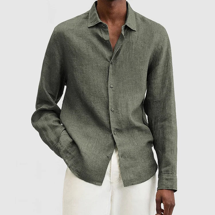 Men's Shirt – Relaxed Fit – Long-Sleeved – Breathable Natural Material