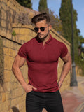Men's Polo Shirt - Ribbed Knit - Slim Fit - Short-Sleeved - Stylish & Comfortable