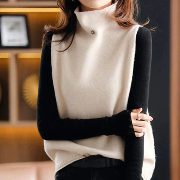 Structured Relaxed Fit Stand-Up Collar Vest