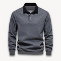 Men's Polo Sweater – Regular Fit – Long-Sleeved – Soft Knitted Natural Fiber