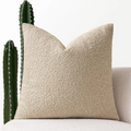 Cotton Linen Boucle Overstuffed Throw Pillow