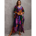 Women's Kaftan - Light and Airy - Loose Fit - V-Neck Beachwear
