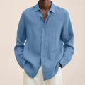 Men's Shirt - Lightweight Linen - Classic Fit - Long Sleeve with Button Closure