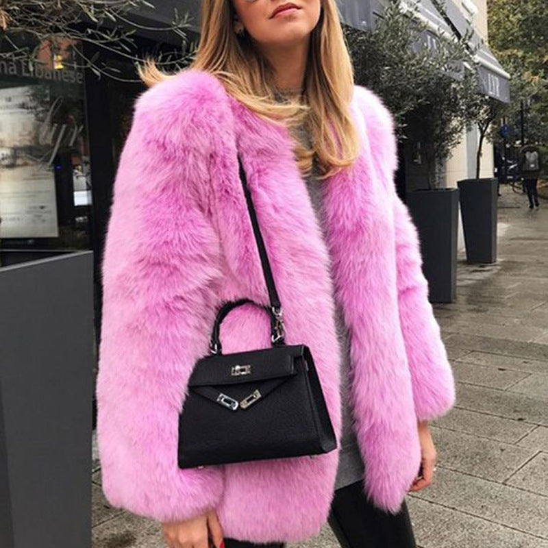 Plush Oversized Open Front Faux Fur Coat