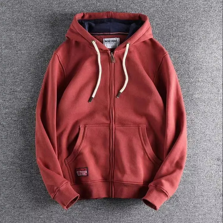 Oscar Cotton Zip-Up Hoodie | Relaxed Fit Hooded Hoodie