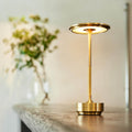 Brushed Brass And Wood Weighted Table Lamp