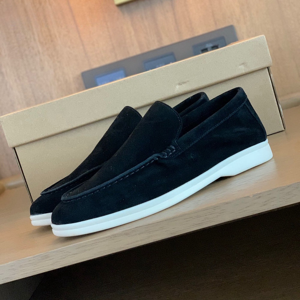 Herre Loafers - Ruskind - Skridsikker Gummisål - Slip-on Komfort - Casual & Elegant