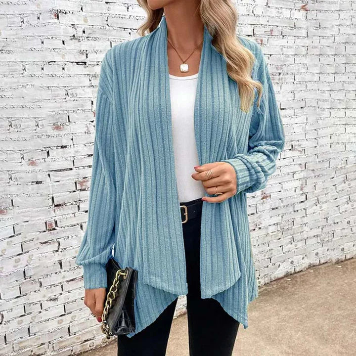 Ribbed Soft Knit Relaxed Fit Cardigan