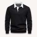 Men's Polo Sweater – Regular Fit – Long-Sleeved – Soft Knitted Natural Fiber