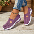 Women's Slip-On Sneakers – Breathable Knit – Cushioned Sole – Low Profile Comfort