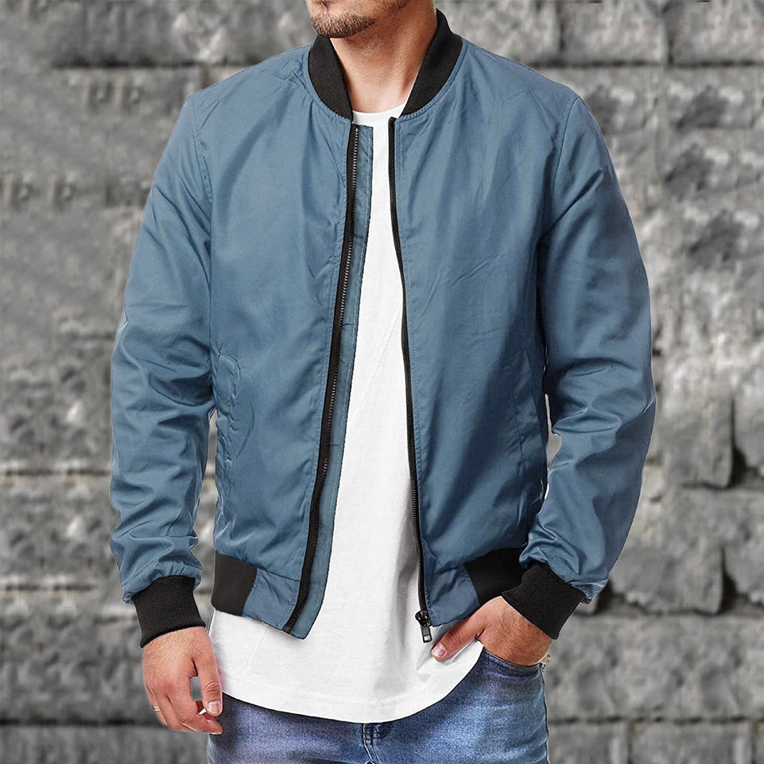 Lightweight Breathable Regular Fit Bomber Jacket