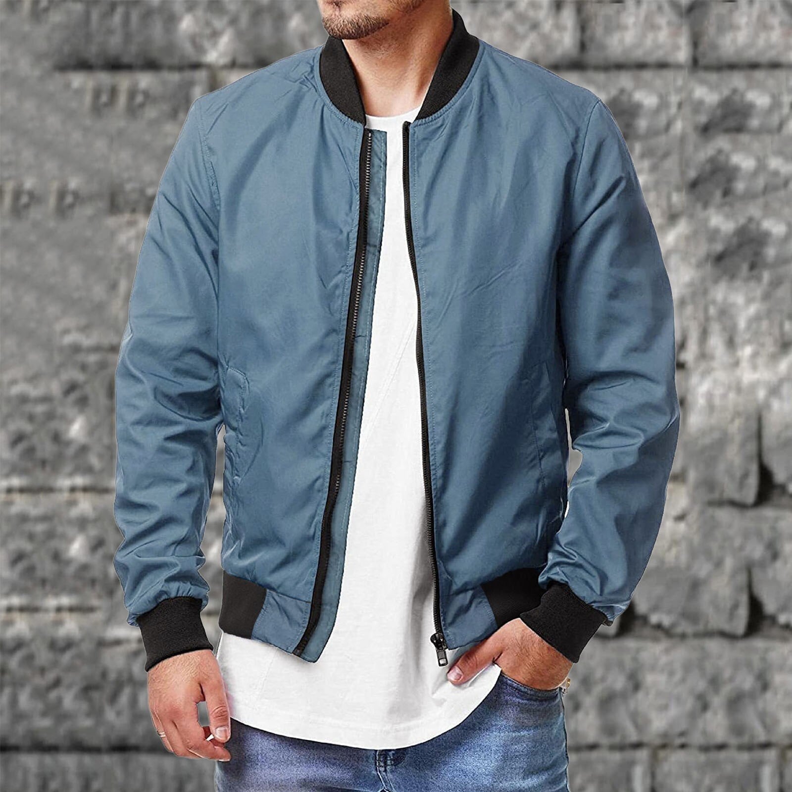 Men's bomber jacket – Regular fit – Lightweight – Ribbed edges – Breathable casual design