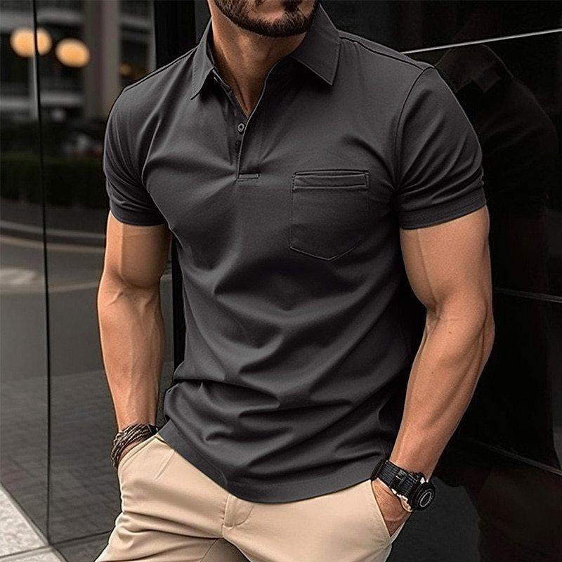 Breathable Regular Fit Chest Pocket Polo Shirt