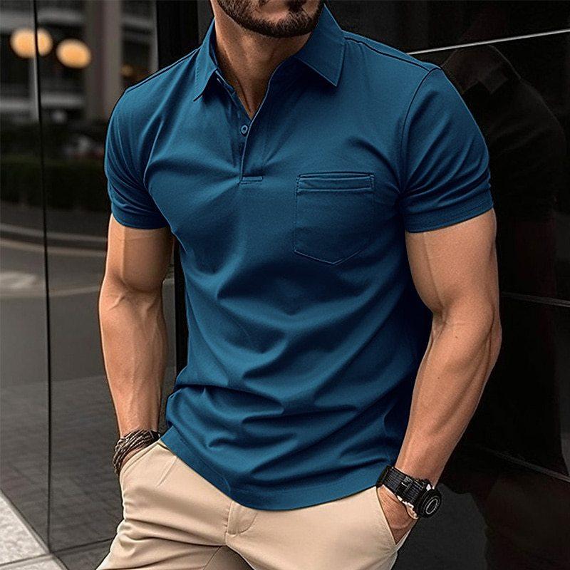Men's Polo Shirt - Regular Fit - Short Sleeves - With Chest Pocket - Breathable Fabric