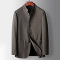 Men's Blazer – Tailored Fit – Wool Blend – Mandarin Collar – Single-Breasted