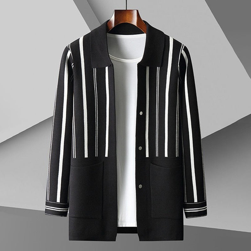 Wool Blend Knit Relaxed Fit Cardigan