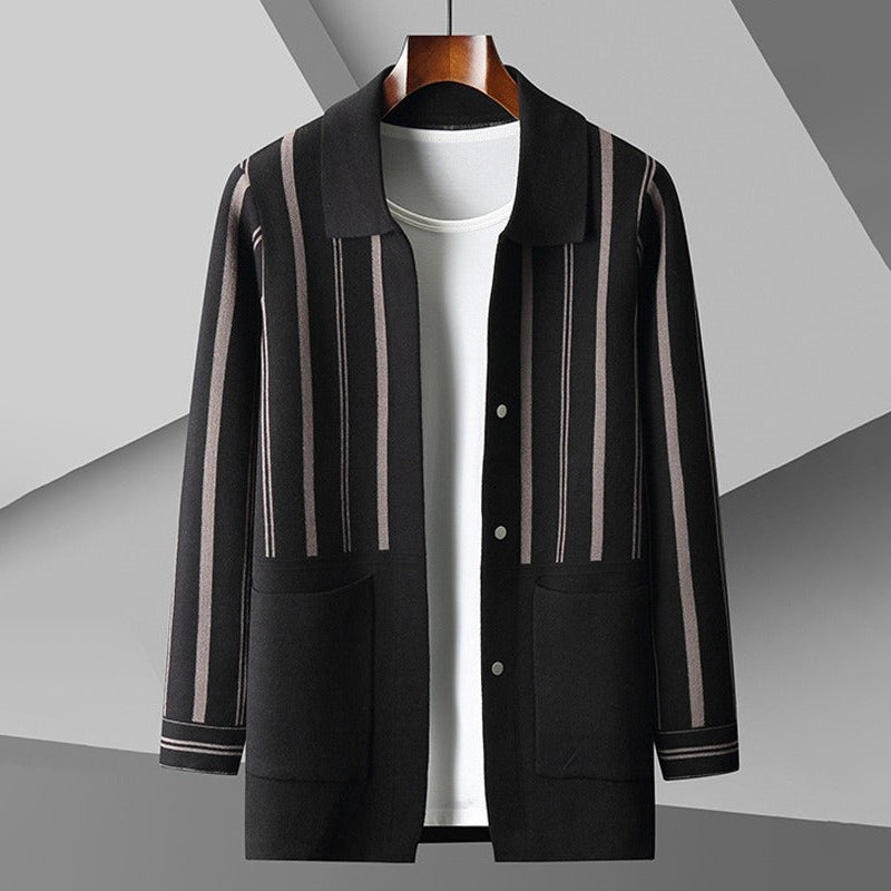 Wool Blend Knit Relaxed Fit Cardigan