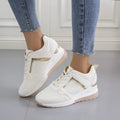 Women's Sneakers - Wedge Heel - Lace-Up - Breathable Design - Modern Look