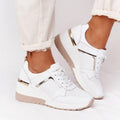 Women's Sneakers - Wedge Heel - Lace-Up - Breathable Design - Modern Look