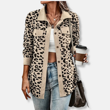 Animal Print Corduroy Relaxed Shacket