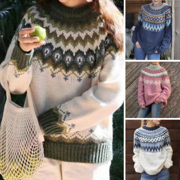 Fair Isle Wool Crew Neck Sweater