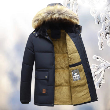 Water-Resistant Faux Fur Hood Parka Jacket