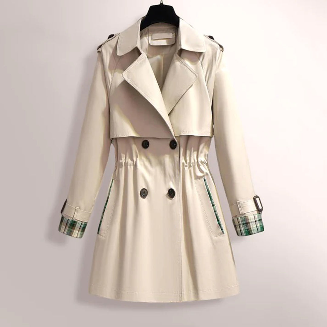Plaid Tailored Double Breasted Trench Coat