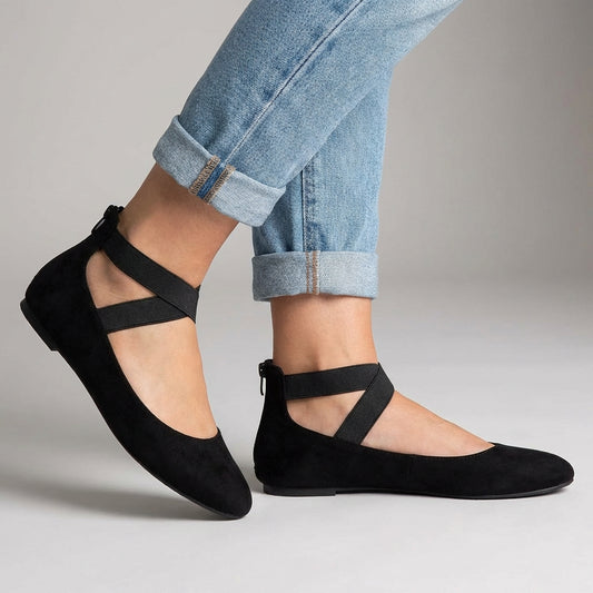 Women's Soft Ballet Flats with Cross-Strap Detail for Summer Comfort
