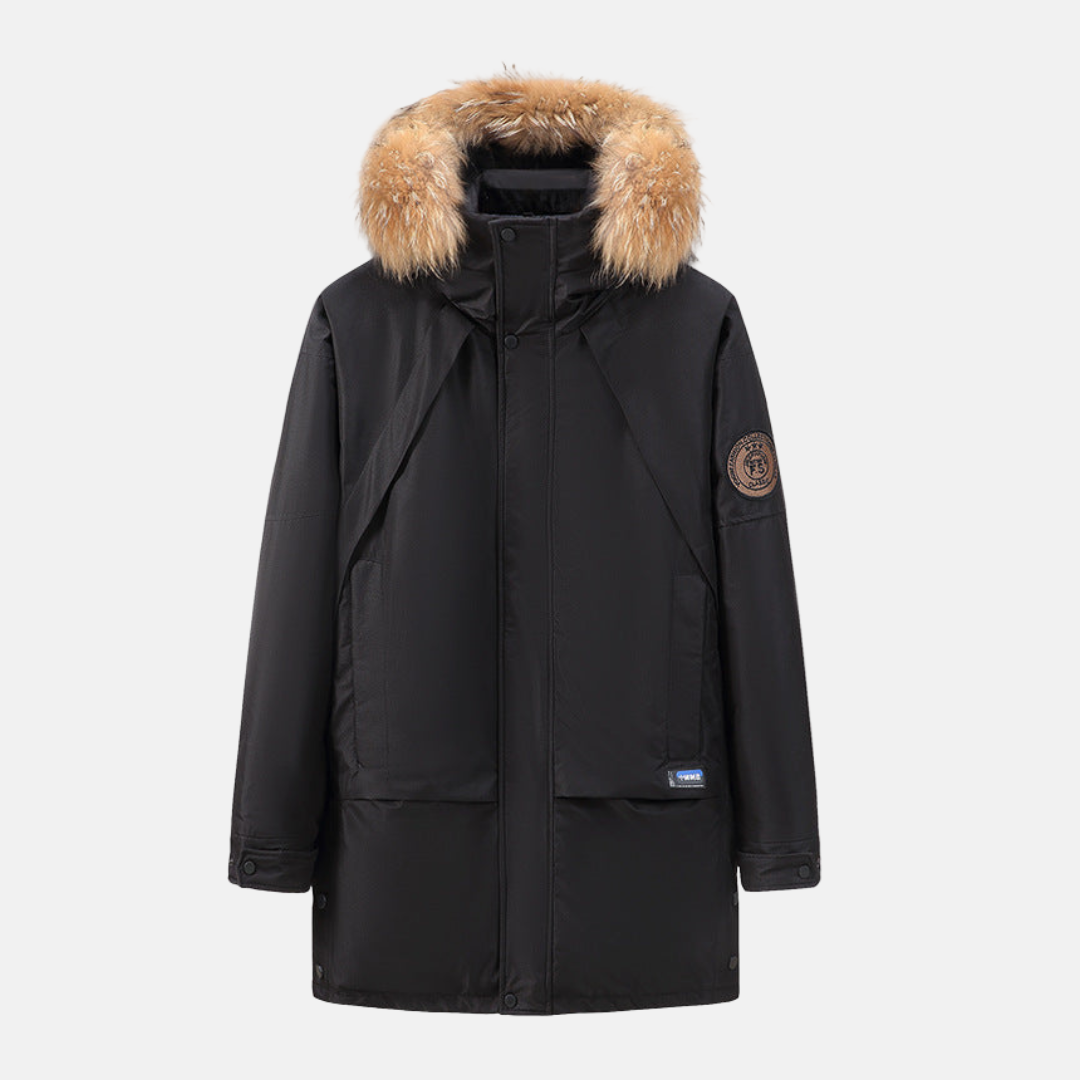 Smooth Woven Detachable Faux Fur Mid-Thigh Parka