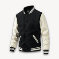 Men's varsity jacket – Classic fit – Wool-look body – Smooth leather-look sleeves – Snap button closure