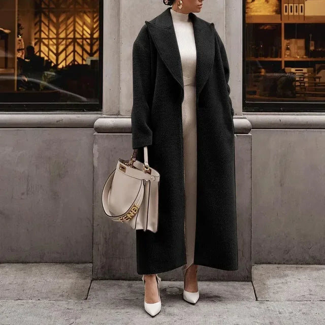 Oversized Wool Blend Full Length Coat