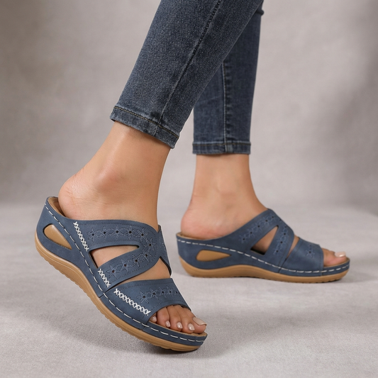 Women's Orthopedic Comfort-Driven Cutout Slide Sandals for Everyday Summer Wear