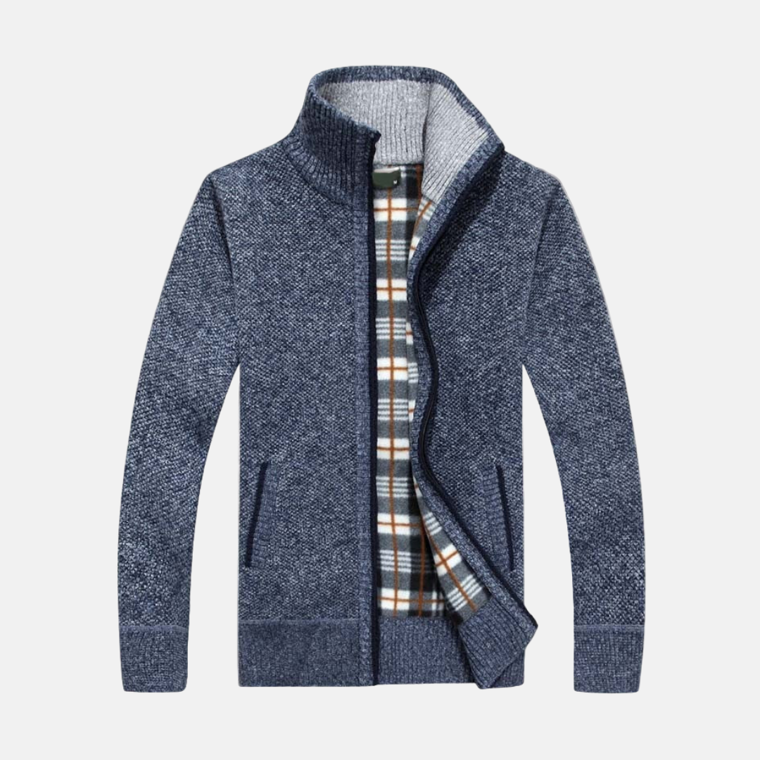 Knit Fleece Lined Ribbed Jacket
