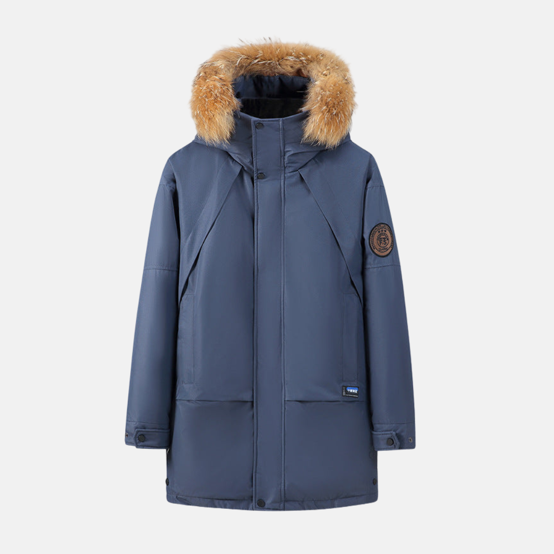 Smooth Woven Detachable Faux Fur Mid-Thigh Parka
