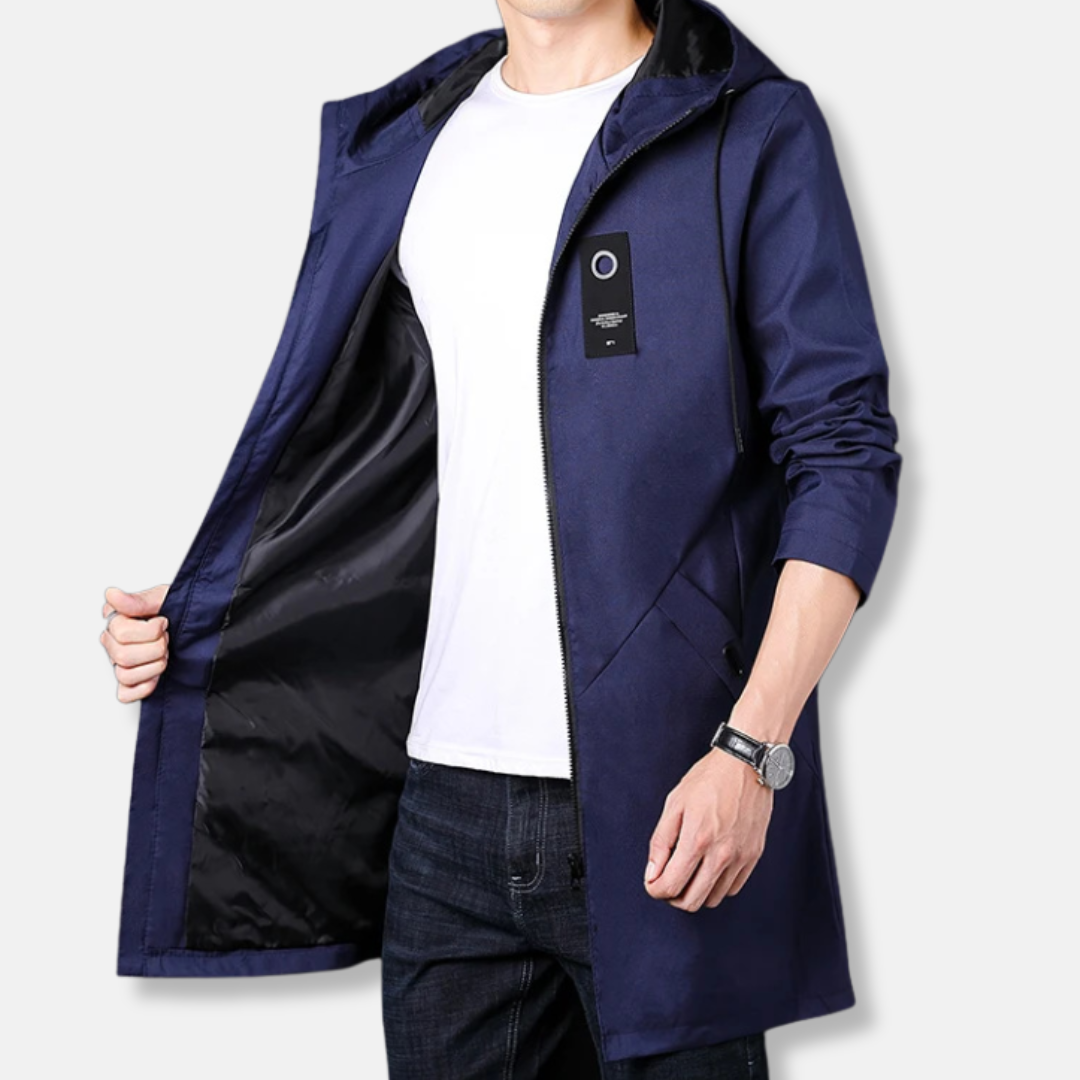 Woven Hooded Mid-Thigh Coat