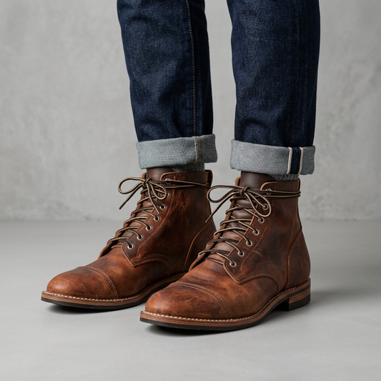 Harrison Heritage Lace-Up Boots | Classic Cap-Toe Ankle Boots