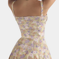 Women's Summer Dress - A-line Fit - Midi Length - Spaghetti Straps & Sweet Neckline