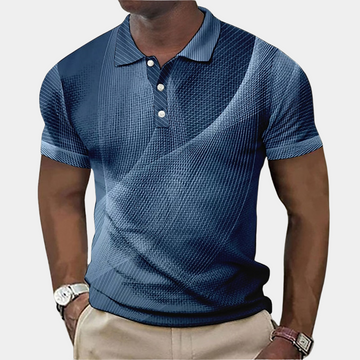 Herre Poloshirt - Moderne Mønster - Ribbet Krave - Knaplukning - Korte Ærmer