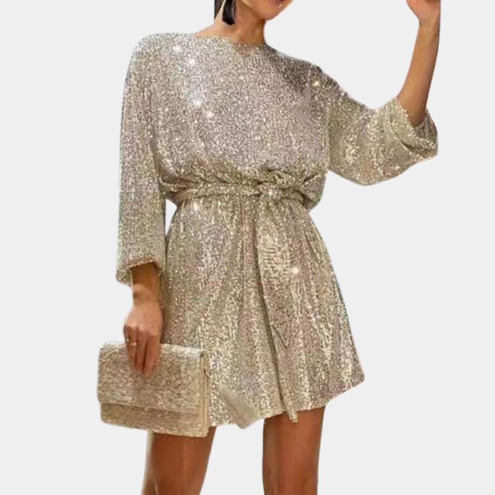 Sequin Loose Fit Knee Length Dress