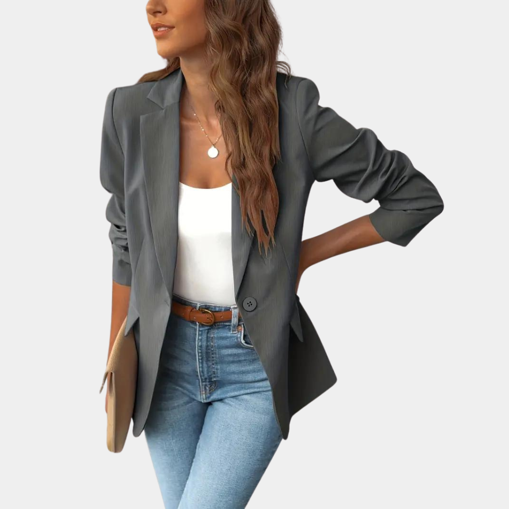 Dame Blazer - Figursyet Enkeltradet - Klassisk Revers - Elegant & Alsidig