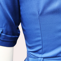 Women's Jumpsuit - Tailored Fit - V-Neck - Short Sleeve - Belt with Buckle