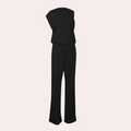Women's Jumpsuit - Sleeveless with High Neck - Asymmetrical Drape - Elegant and Stylish