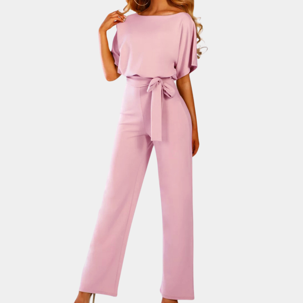 Loose Fit High-Waisted Tie Belt Jumpsuit